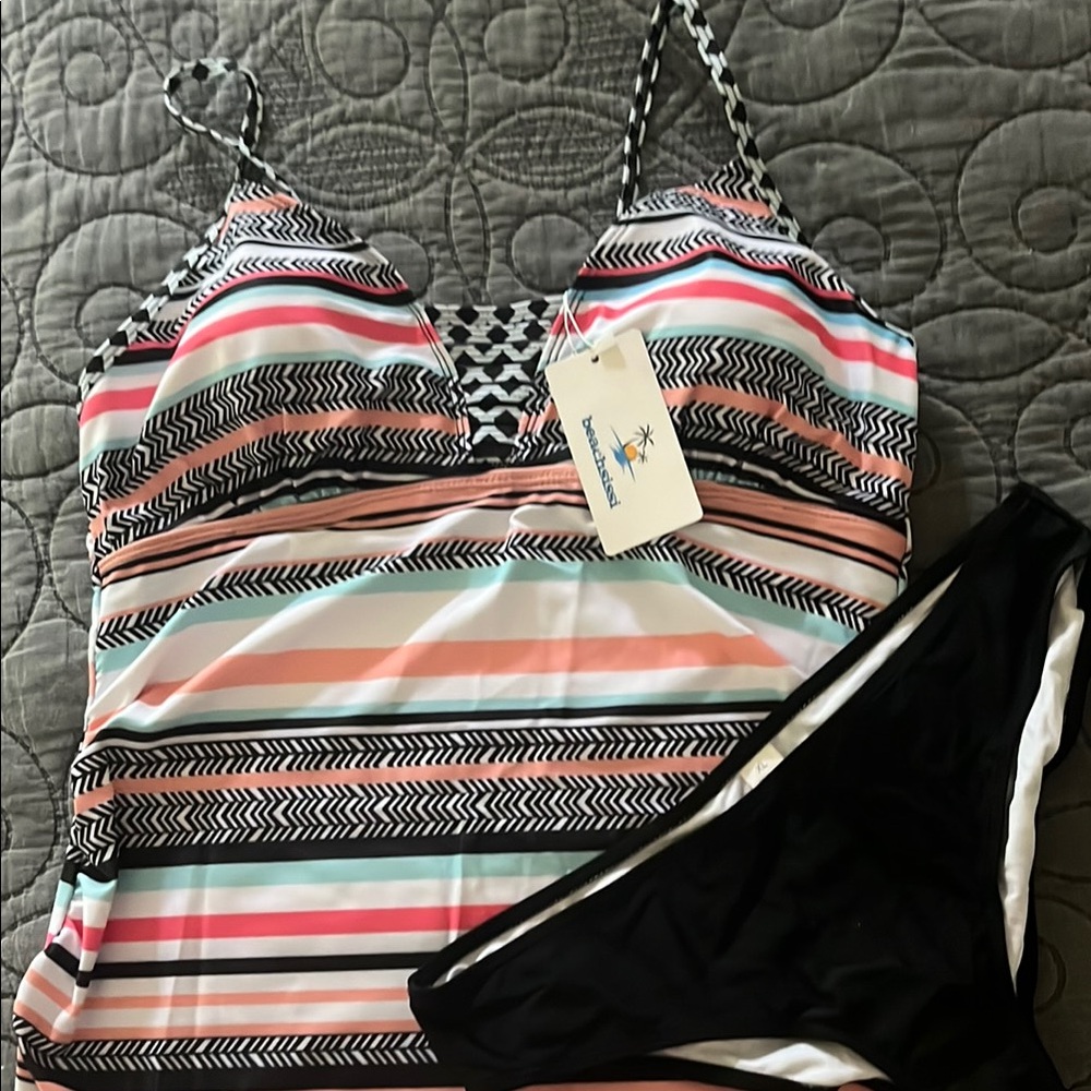 Beach House Vibrant Striped Tankini